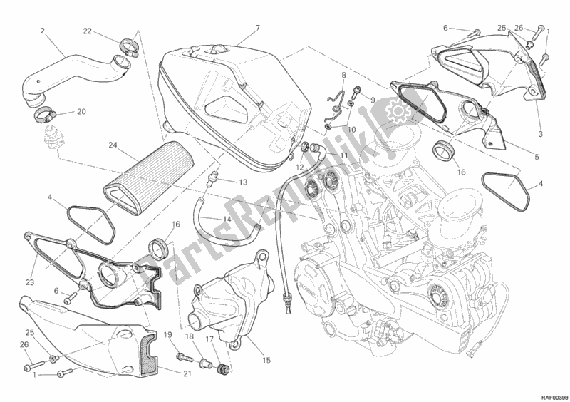 Wszystkie części do Wlot Ducati Streetfighter S 1100 2012